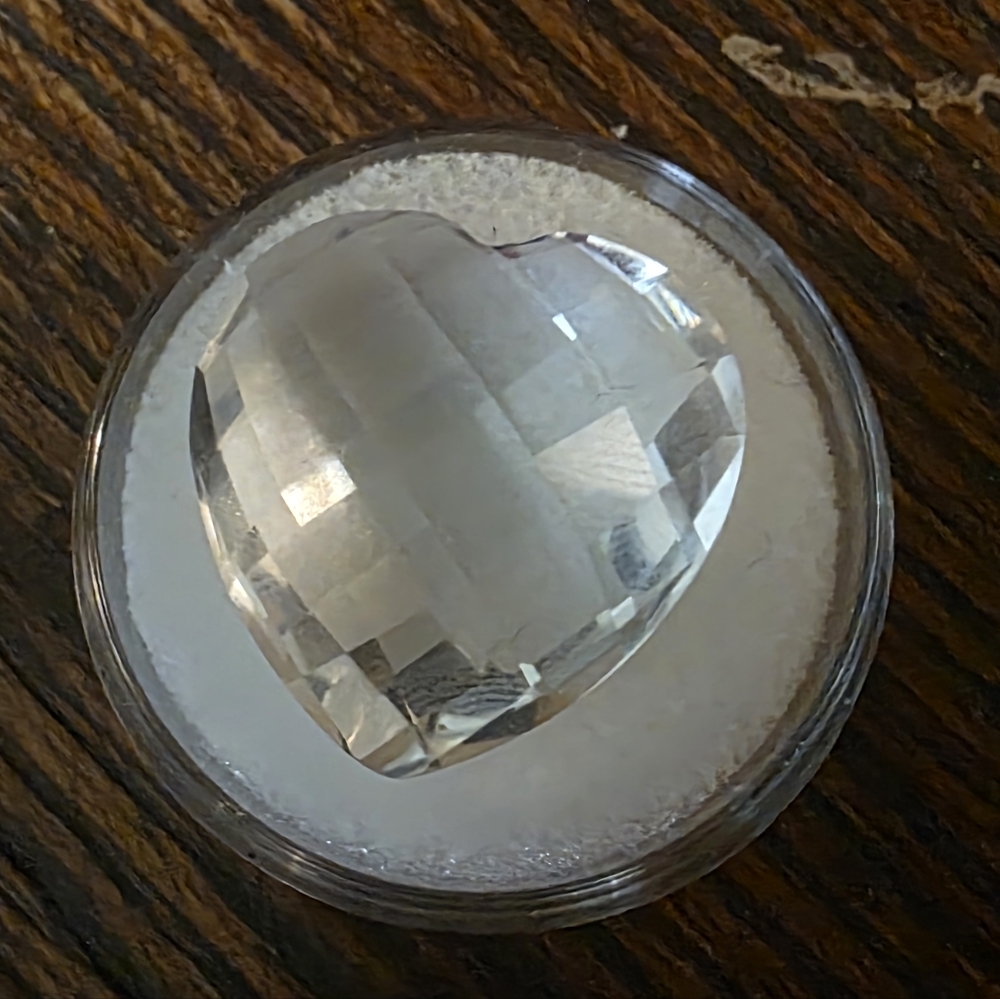 MASSIVE 23 ctw Clear Quartz Checkerboard Heart Loose Gemstone